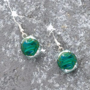 Dichroic fused glass earrings - handmade by A little bit of glass