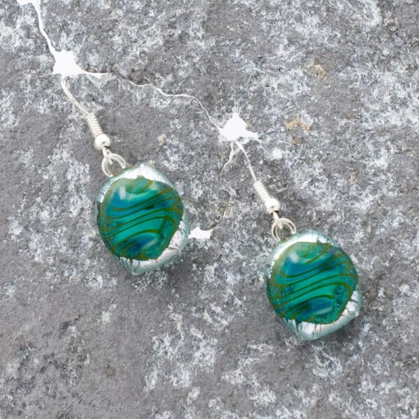 Dichroic fused glass earrings - handmade by A little bit of glass