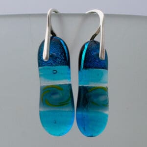 Dichroic fused glass earrings - handmade by A little bit of glass (view 2)