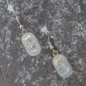 Dichroic fused glass earrings - handmade by A little bit of glass