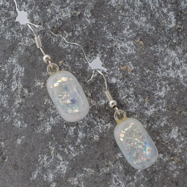 Dichroic fused glass earrings - handmade by A little bit of glass