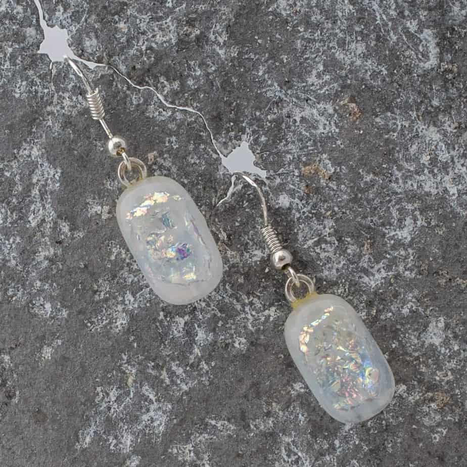 Dichroic fused glass earrings - handmade by A little bit of glass