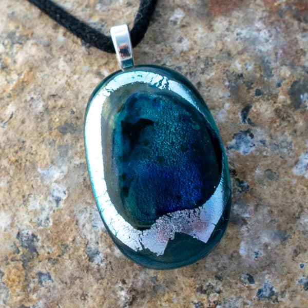 Dichroic fused glass pendant - handmade by A little bit of glass