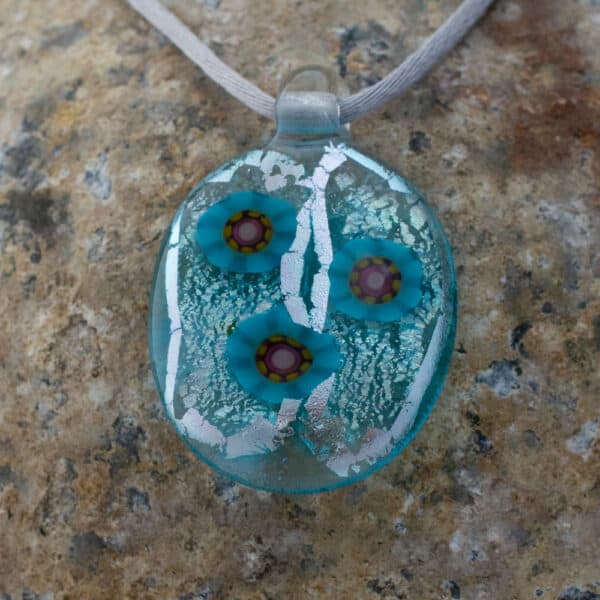 Dichroic fused glass pendant - handmade by A little bit of glass