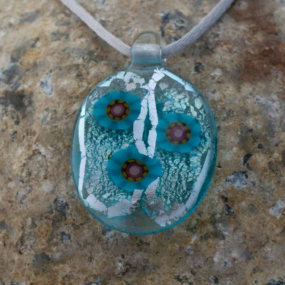 Dichroic fused glass pendant - handmade by A little bit of glass