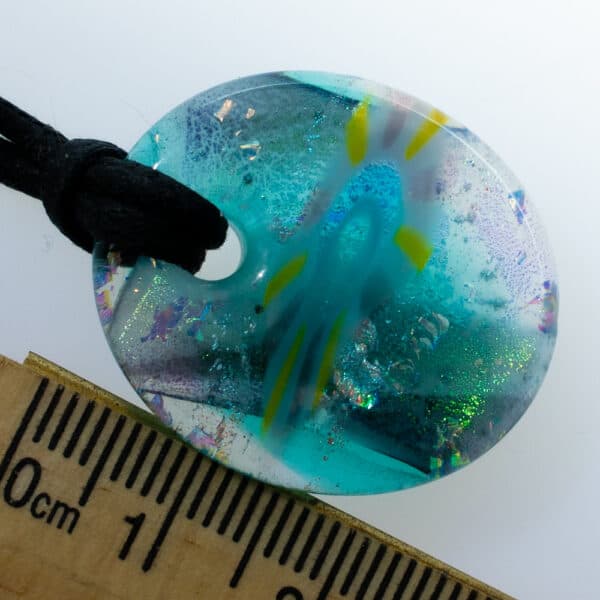 Dichroic fused glass pendant - handmade by A little bit of glass (view 2)