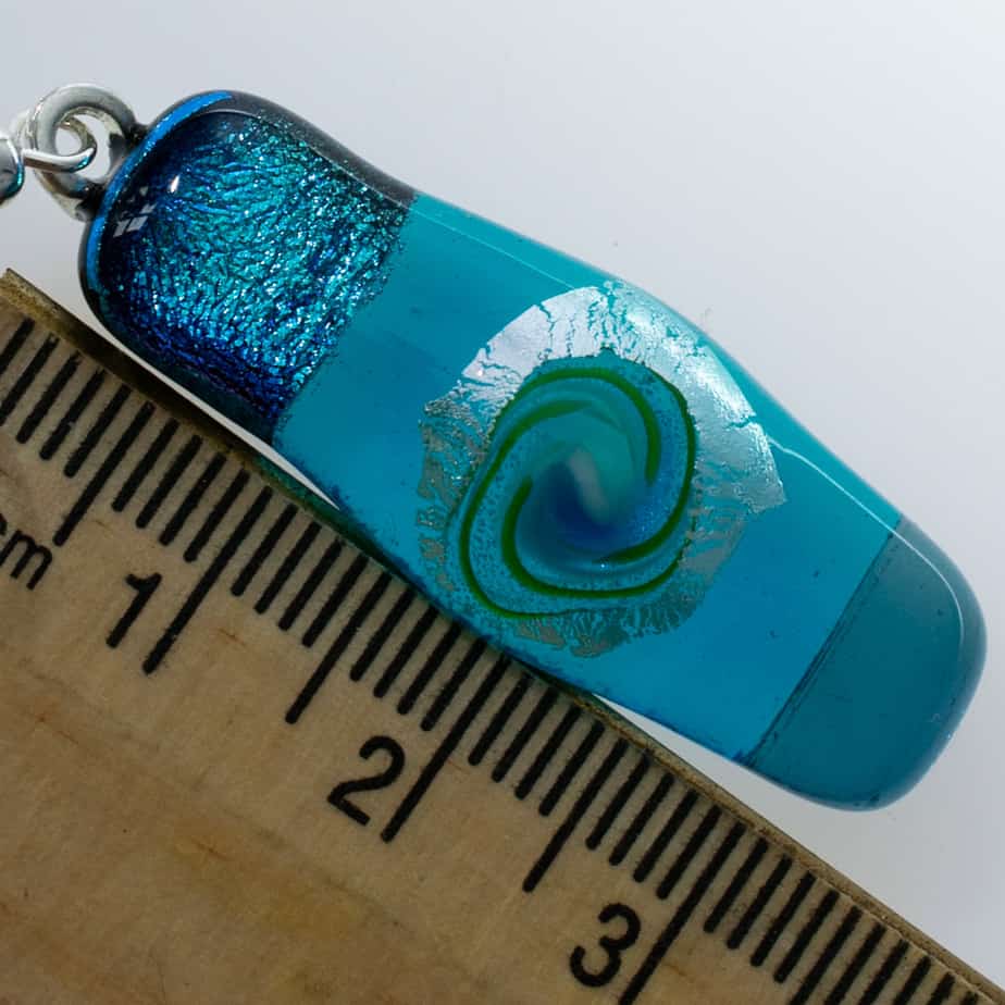 Dichroic fused glass earrings - handmade by A little bit of glass (view 3)