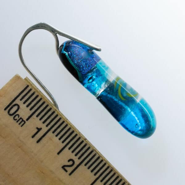 Dichroic fused glass earrings - handmade by A little bit of glass (view 3)