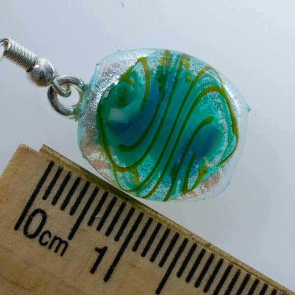 Dichroic fused glass earrings - handmade by A little bit of glass (view 2)