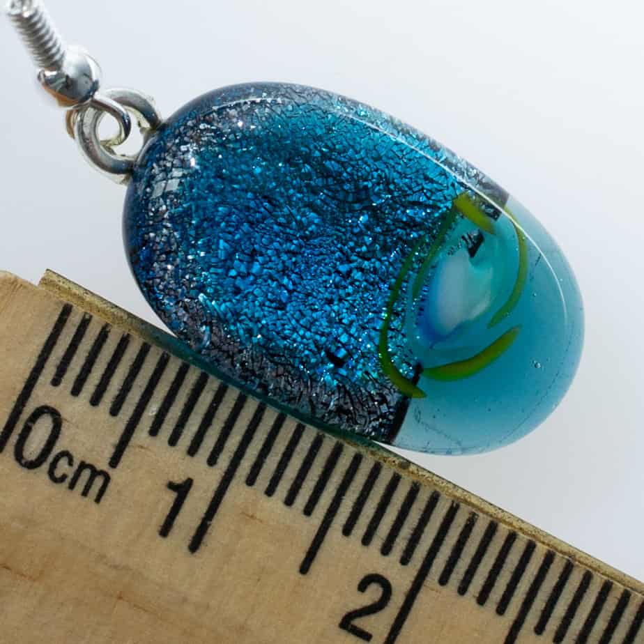 Dichroic fused glass earrings - handmade by A little bit of glass (view 2)