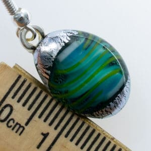 Dichroic fused glass earrings - handmade by A little bit of glass (view 2)