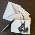 Pack of six donkey notelets