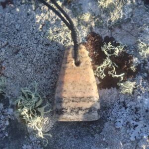 Hebridean Stone Pink Gneiss pendant - 036615 - handmade by Gneiss Things