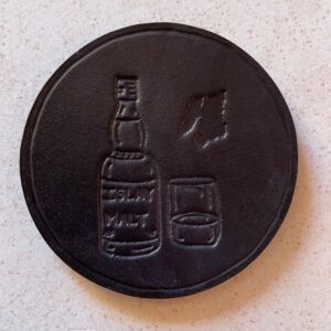 Handmade Leather Coasters - handmade by Islay Celtic Craft Shop (view 2)