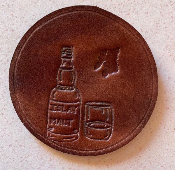 Handmade Leather Coasters - handmade by Islay Celtic Craft Shop