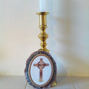Celtic Cross mini wall art hoop - handmade by Christie Country Crafts (view 4)