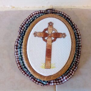 Celtic Cross mini wall art hoop - handmade by Christie Country Crafts (view 2)