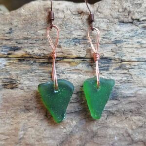 Bottle Green Ardbeg Seaglass Earrings - Image 2