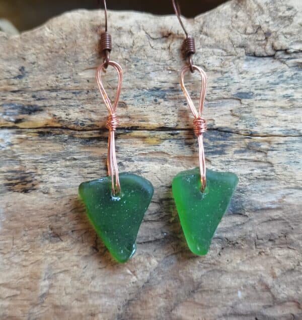 Bottle Green Ardbeg Seaglass Earrings
