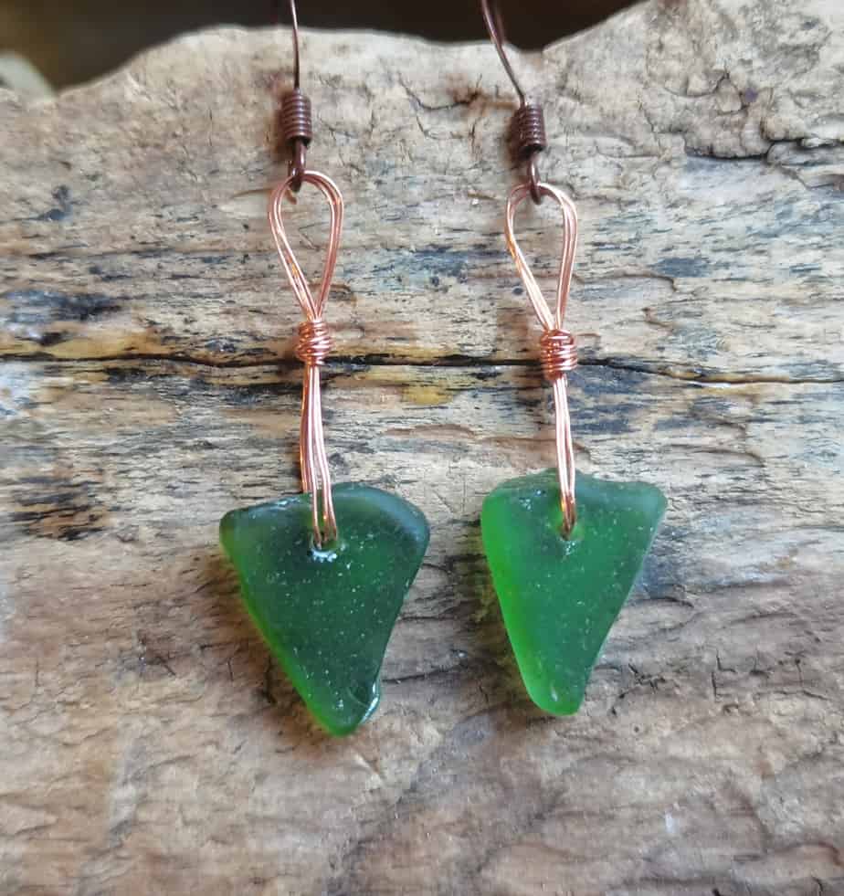 Bottle Green Ardbeg Seaglass Earrings - Image 2