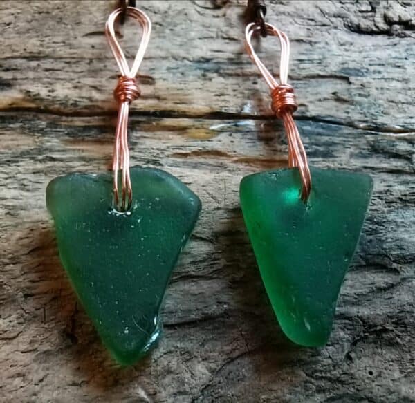 Bottle Green Ardbeg Seaglass Earrings