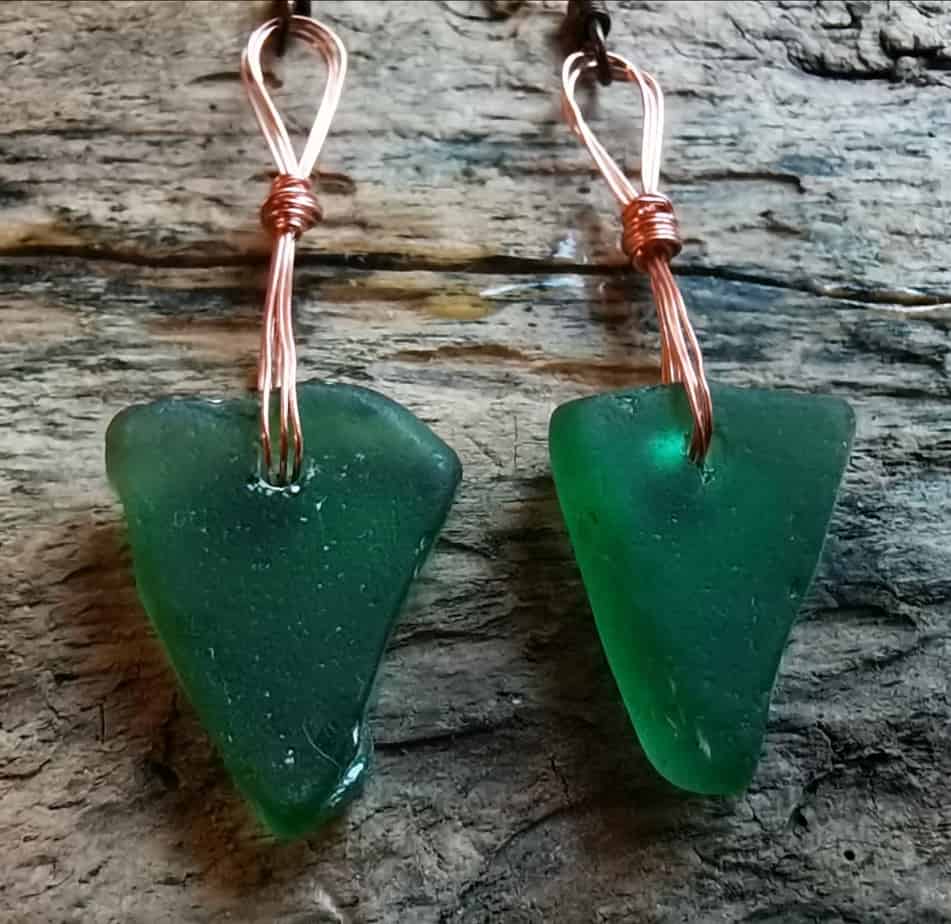 Bottle Green Ardbeg Seaglass Earrings - Image 1
