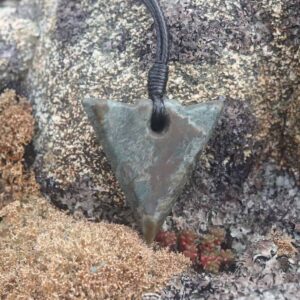 Hebridean Stone arrowhead pendant - Hebridean Greenstone - handmade by Gneiss Things (view 2)