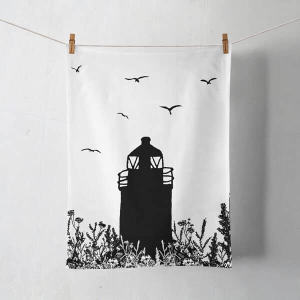 Tea Towel - Auld Lighthouse - handmade by Julie Williamson Designs