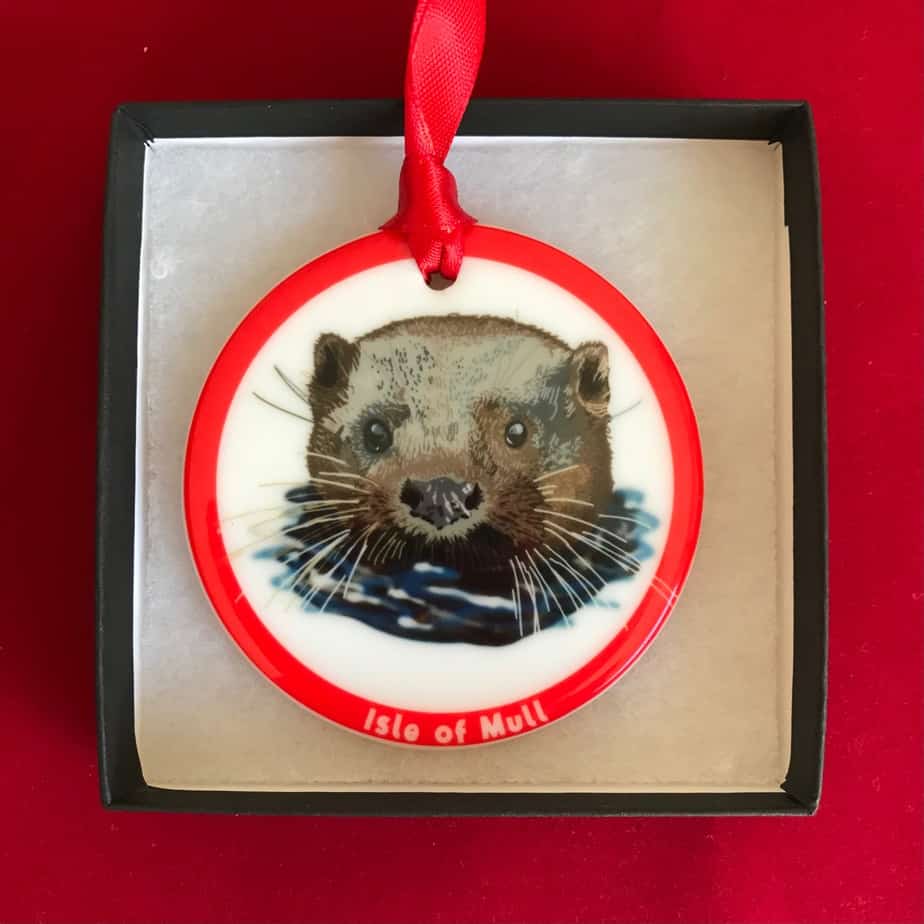 Otter Christmas Ceramic Decoration - Image 1