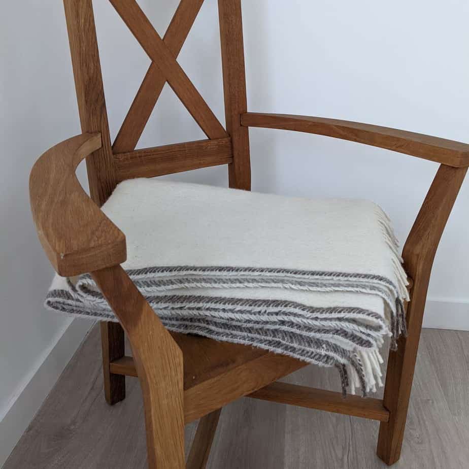 Natural undyed Cheviot/Shetland wool blanket - handmade by Ascog Wool (view 7)
