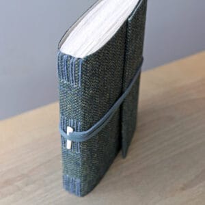 Blue tweed long stitch journal