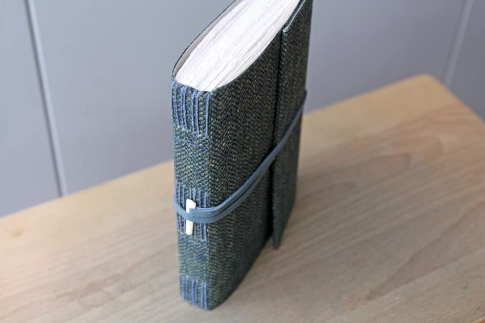 Blue tweed long stitch journal - Image 1