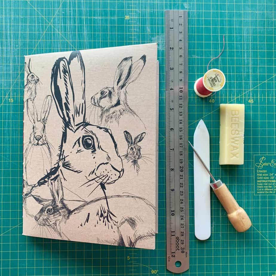 Kraft Hare Hand-stitched Sketchbook - Image 1