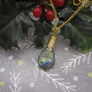 Aurora Pendant, Labradorite, Gold Plated - handmade by Indigo Berry