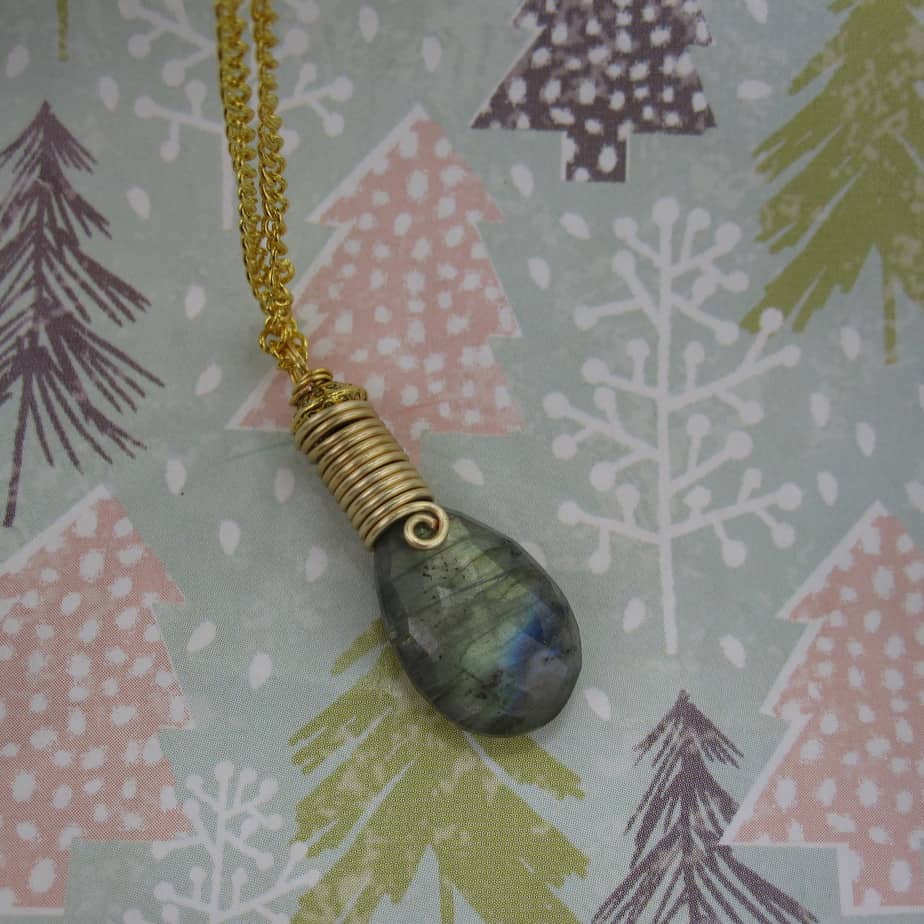 Aurora Pendant, Labradorite, Gold Plated - handmade by Indigo Berry (view 3)
