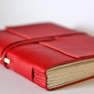 Red Leather Journal - handmade by SollasBooks