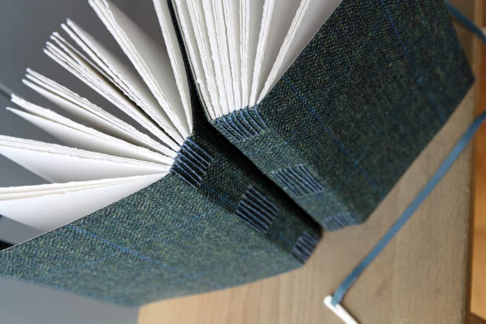 Blue tweed long stitch journal - Image 4