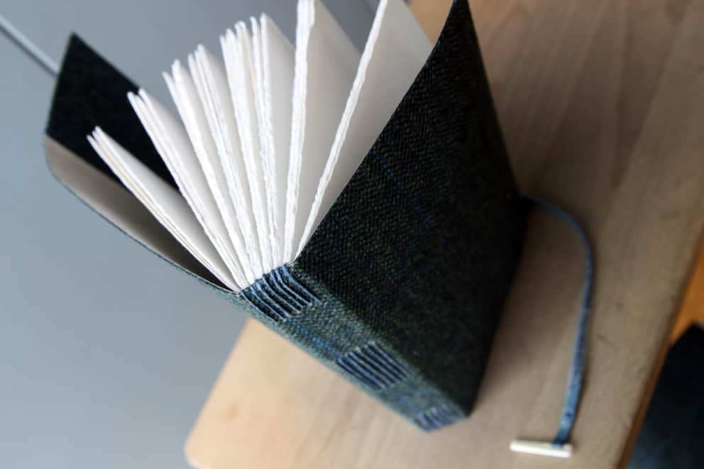 Blue tweed long stitch journal - Image 3