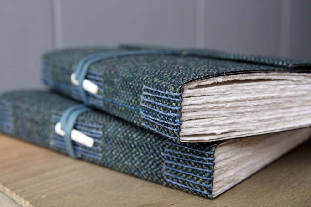 Blue tweed long stitch journal - Image 2