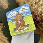 Highland cow birthday card with Gaelic