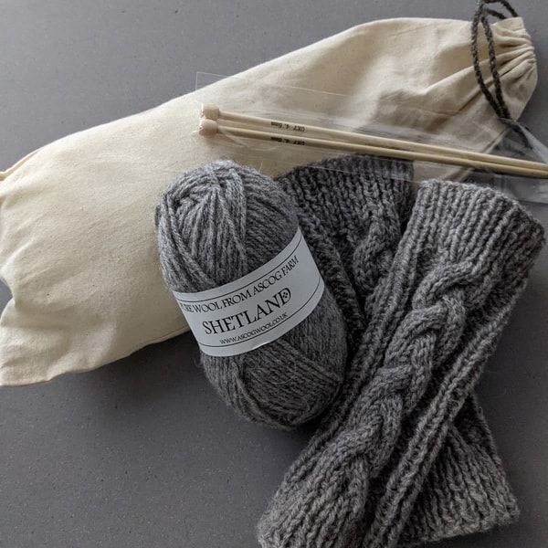 Wrist Warmer Knitting Kit - handmade by Ascog Wool