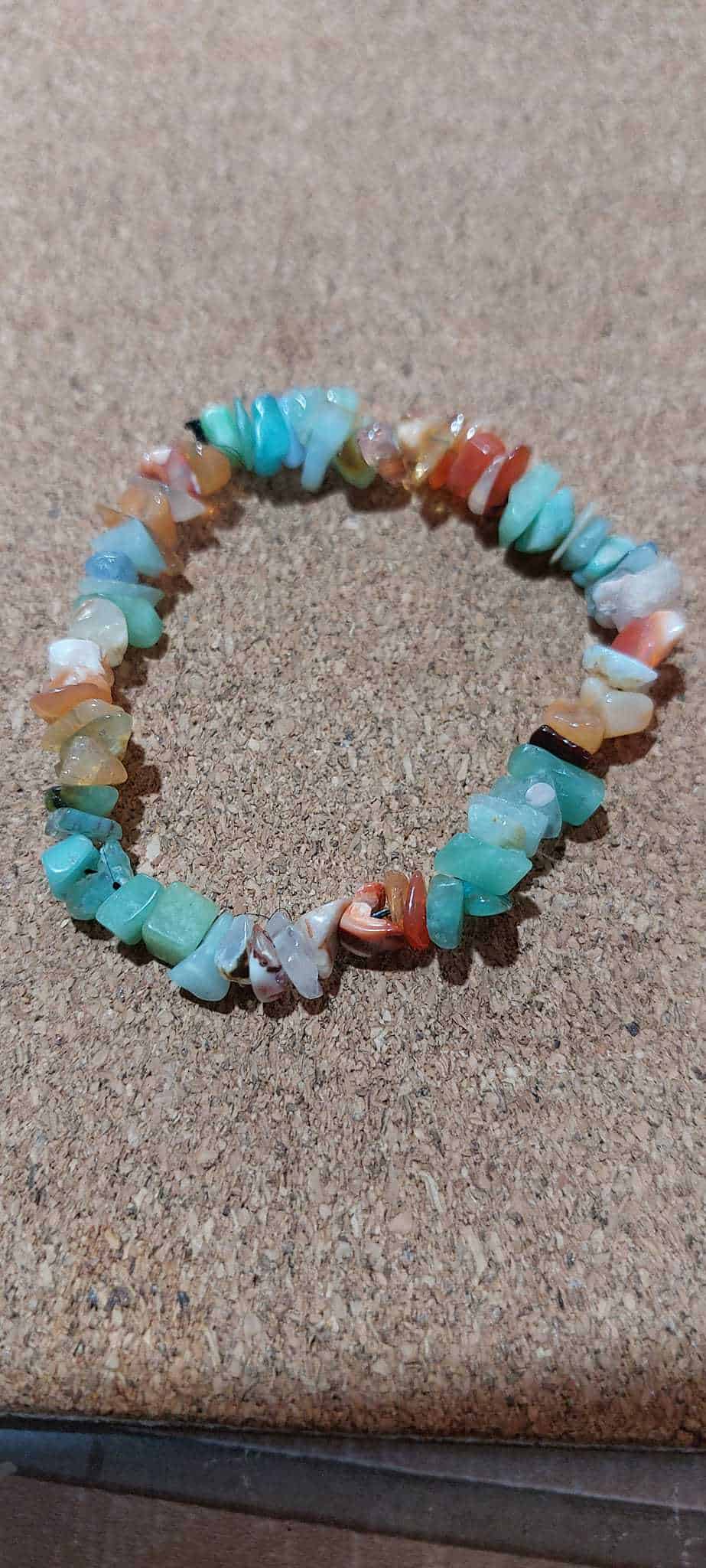 Mexican fire Opal, and Blue Peruvian Opal bracelet - handmade by Designs on Benbecula