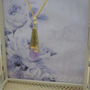 Amethyst, Pendant, Gold Plated, Gift for Her - handmade by Indigo Berry (view 6)