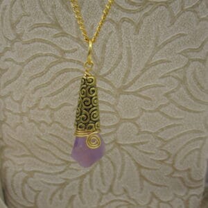 Amethyst, Pendant, Gold Plated, Gift for Her - handmade by Indigo Berry (view 5)
