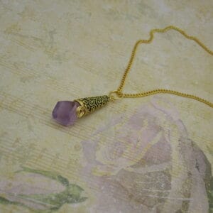 Amethyst, Pendant, Gold Plated, Gift for Her - handmade by Indigo Berry (view 4)