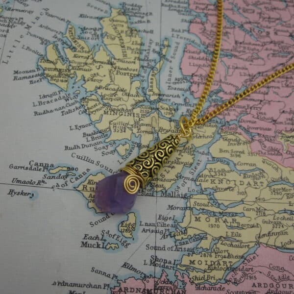 Amethyst, Pendant, Gold Plated, Gift for Her - handmade by Indigo Berry (view 3)