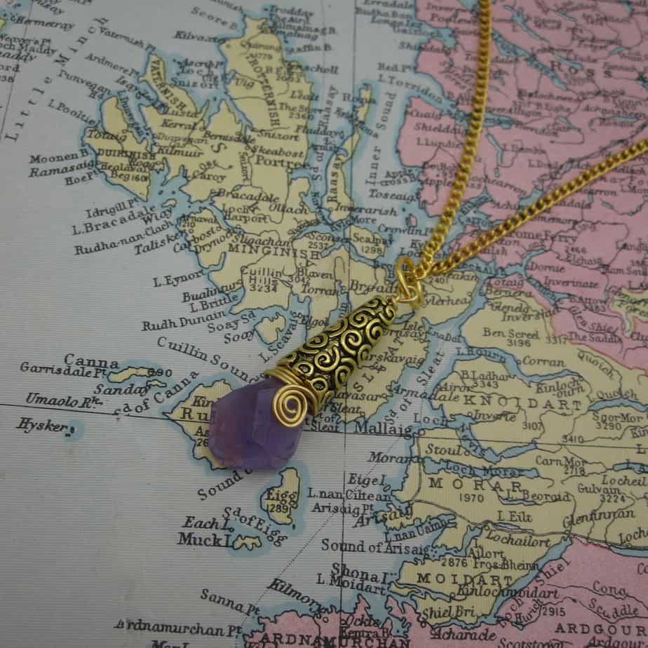 Amethyst, Pendant, Gold Plated, Gift for Her - handmade by Indigo Berry (view 3)