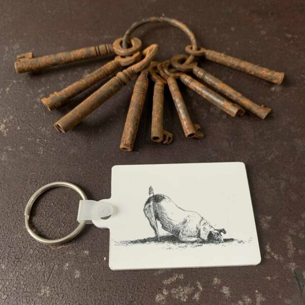 Dog Digging Keyring