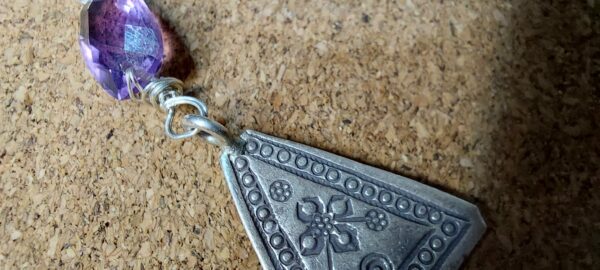 Amethyst Thai Karen silver necklace - handmade by Designs on Benbecula (view 2)