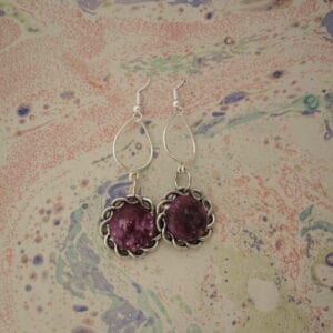 Purple, Lepidolite, Celtic, Silver Plated, Earrings, Gift for Her - handmade by Indigo Berry (view 4)